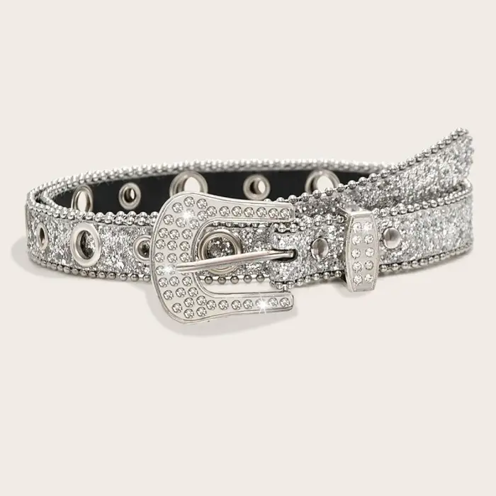 Ceinture Y2K en strass avec boucle à ardillon