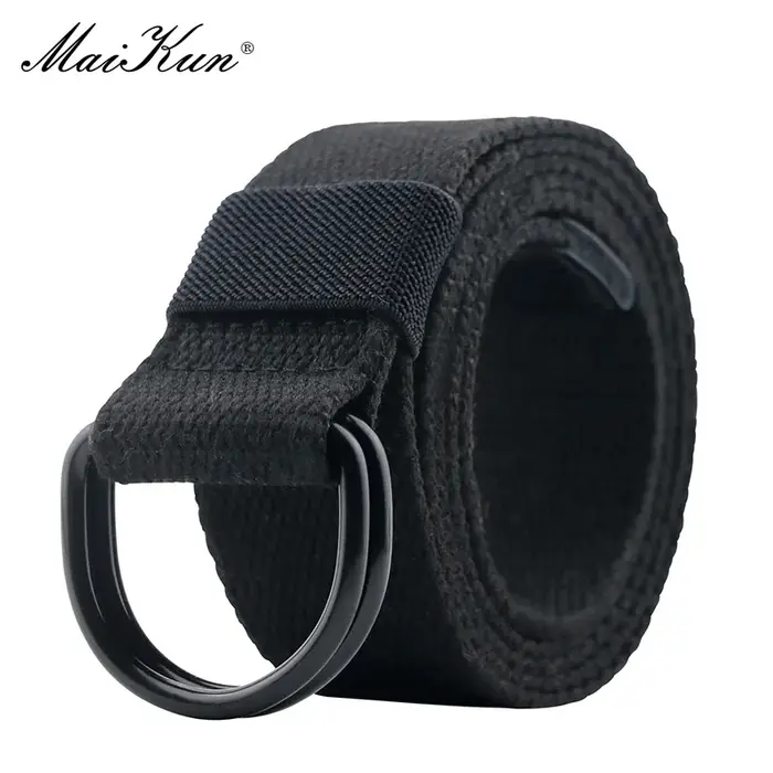Maikun toile tactique hommes ceinture de haute qualité unisexe Double anneau en D boucle