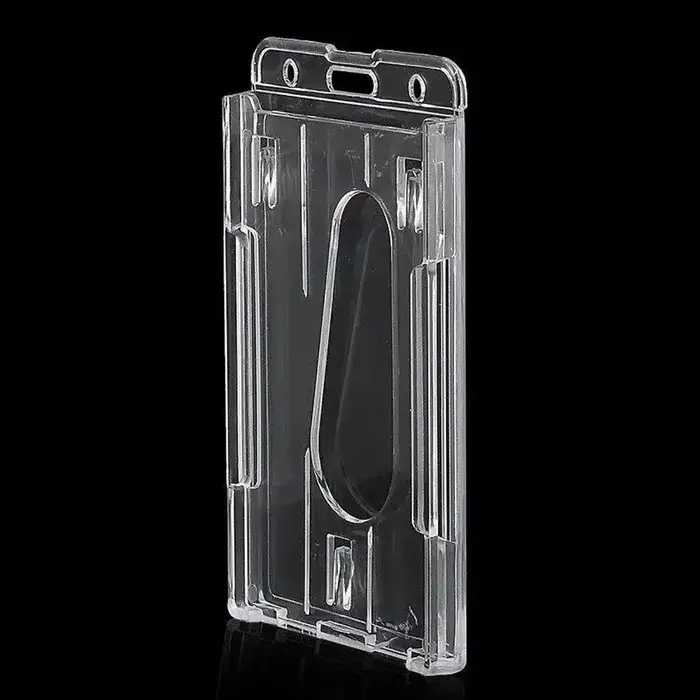 Porte-cartes vertical en plastique rigide transparent