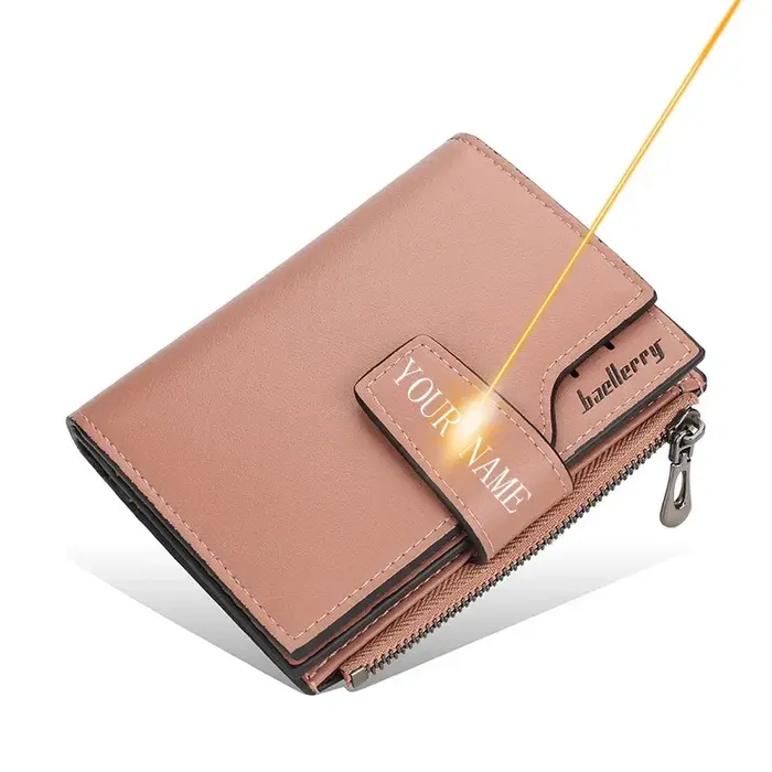 Portefeuille personnalisé avec Photo et nom pour hommes et femmes, en cuir PU, court, à trois volets, fermeture éclair, poche pour pièces de monnaie, rétro, haute capacité, cadeau