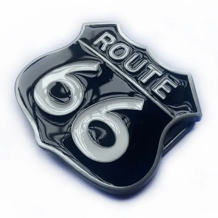 Boucle de ceinture ROUTE 66, style western décontracté et tendance