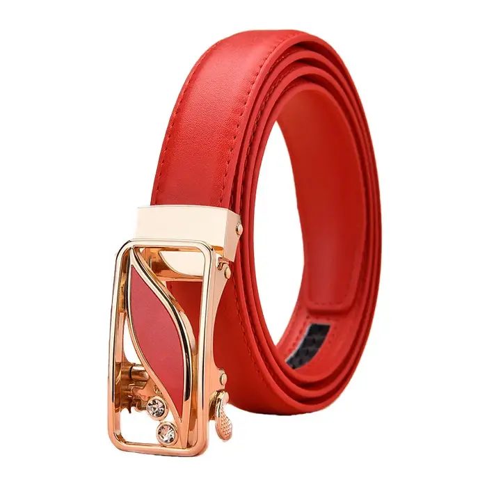 Ceinture polyvalente à boucle automatique pour femmes, en cuir PU de haute qualité, tendance pour je