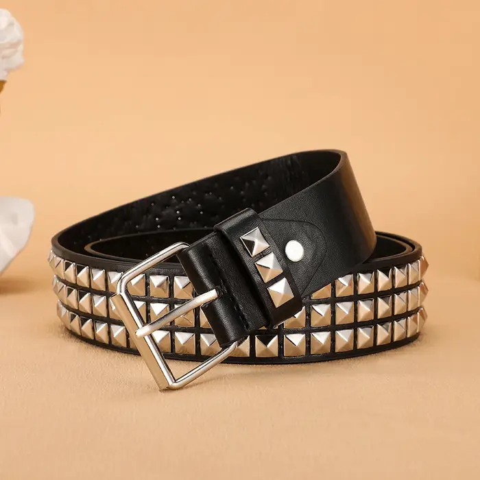 Tendance Rivet ceinture métal lourd