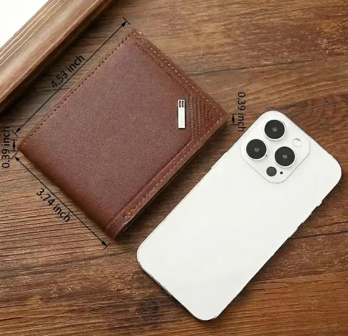 Portefeuille court en cuir pour hommes