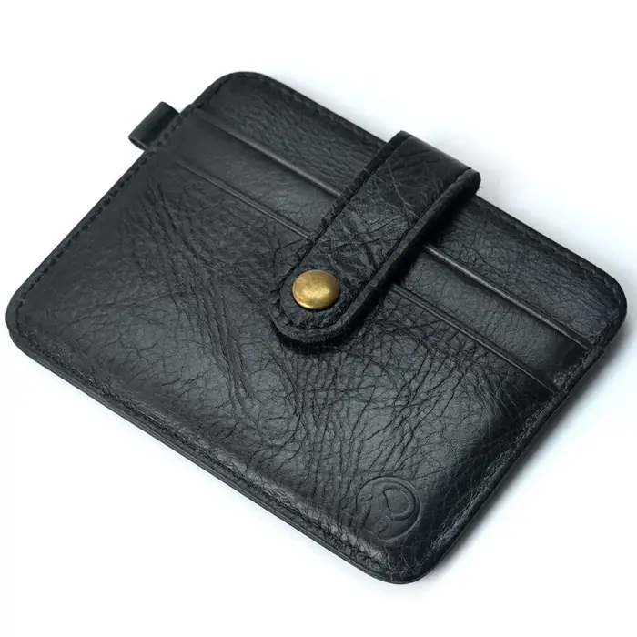 Hommes en cuir véritable mince portefeuille mâle petit sac à main Mini sac d'argent Walet mince Port