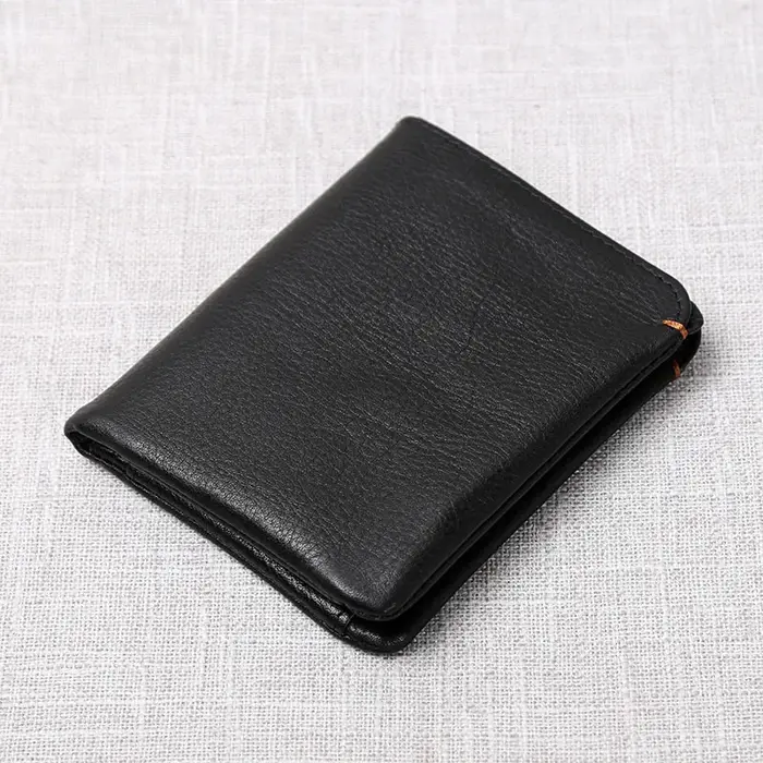 NUPUGOO-Portefeuille fin en cuir véritable pour homme, petit sac à main décontracté, porte-cartes de