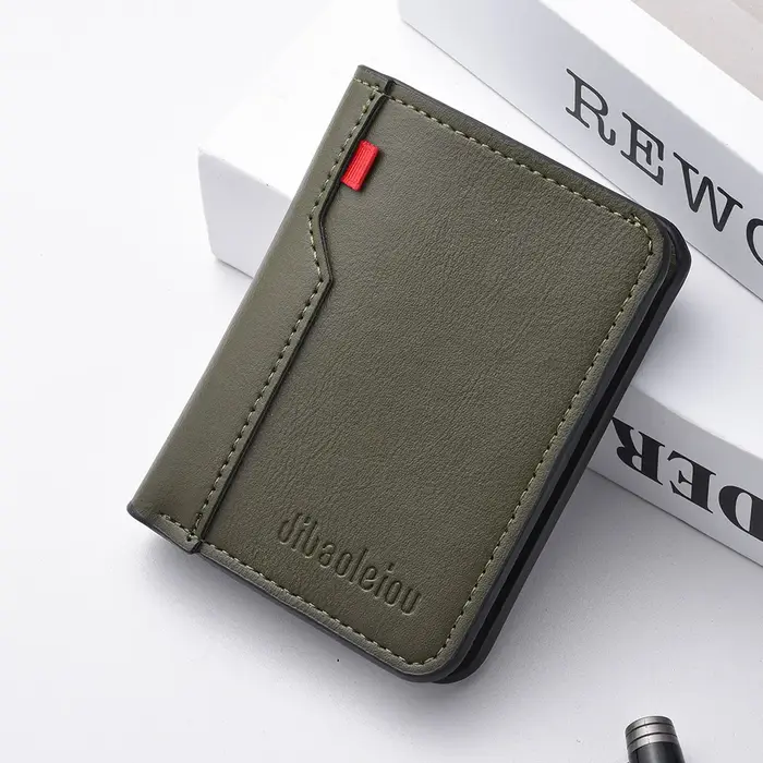 Mini portefeuille Ultra-fin en cuir PU souple pour hommes, 1 pièce, porte-cartes de crédit, court et