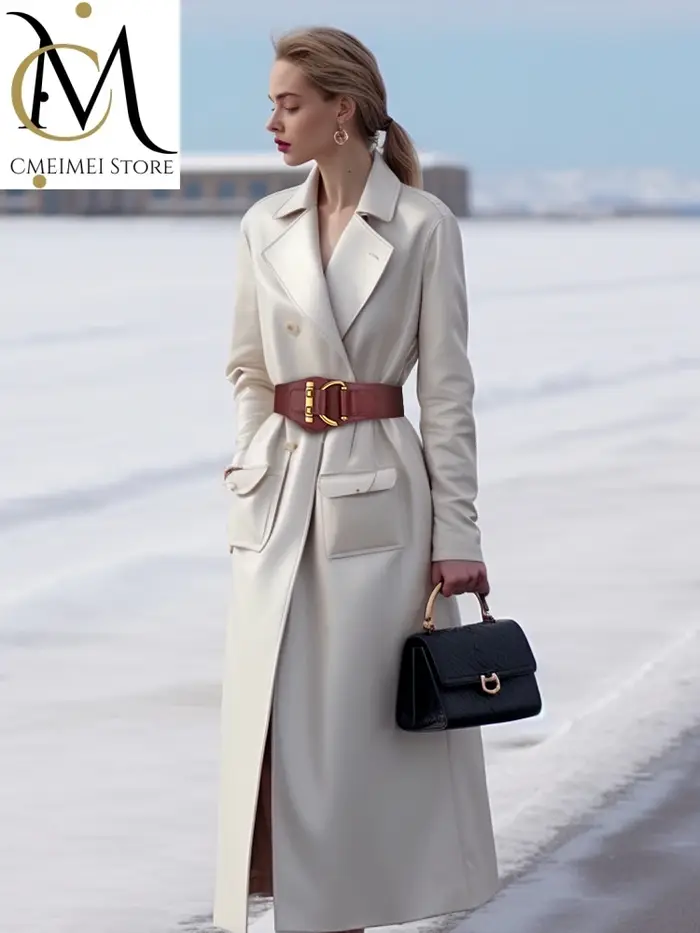 Ceinture large élastique en cuir véritable pour femmes