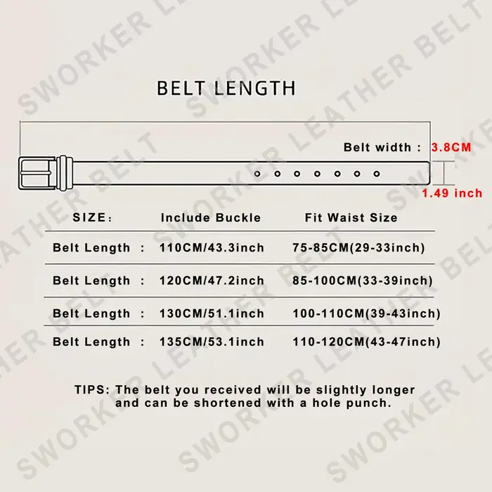 Ceinture Vintage en cuir véritable pour hommes avec boucle en laiton massif
