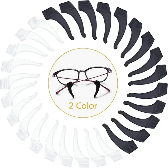 Crochet d'oreille en Silicone antidérapant pour lunettes, 2/40 pièces, fixation de support de mancho