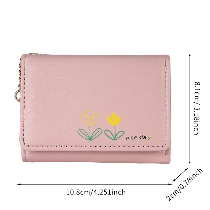 Nouveau petit portefeuille femmes en cuir court pliant