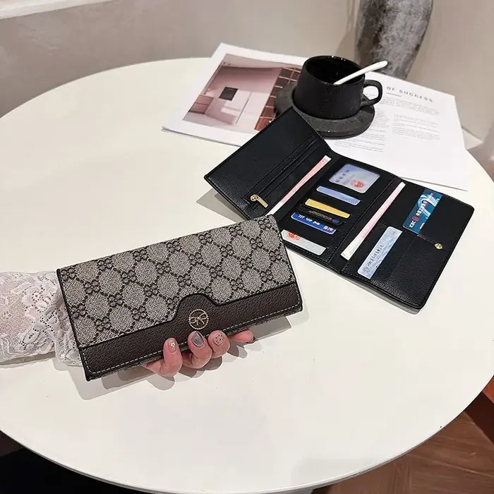 Portefeuille long classique de luxe rétro unisexe