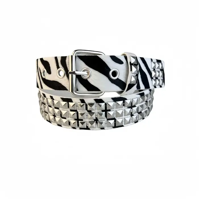 Ceinture à rivets en perles carrées, pyramide en métal pour hommes et femmes, matériel Punk, ceinture en jean Y2K, ceinture de styliste pour femmes
