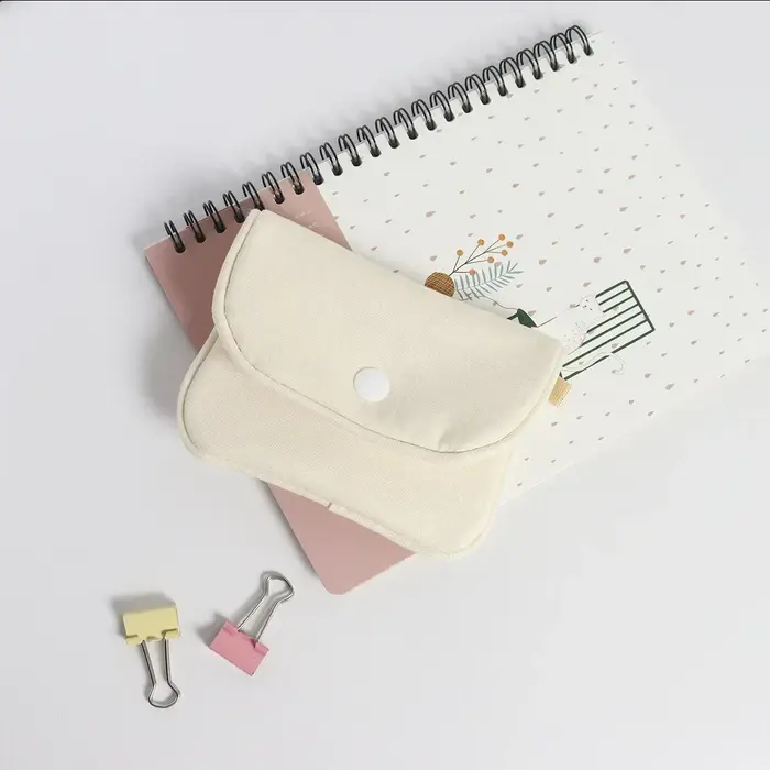 Porte-monnaie Portable de couleur unie, Mini portefeuille léger en coton pour écouteurs, pochette po