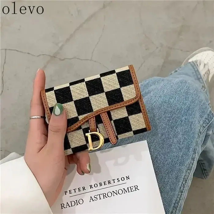 Nouveau noir blanc vérifier exquis haut de gamme multi-porte-carte pour les femmes mince étui à cartes Portable