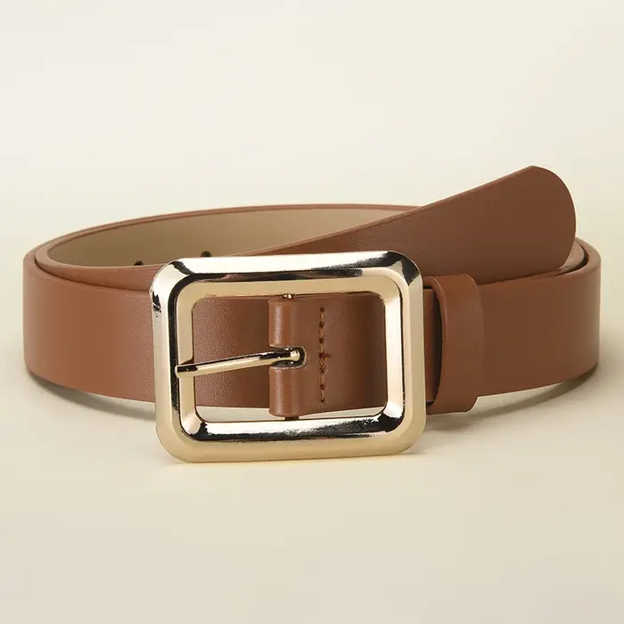 Ceinture à boucle ardillon carrée pour femmes, avec robe, pantalon décontracté, rétro, tendance, cadeaux de fête d'anniversaire pour femmes