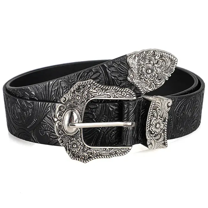 Ceinture rétro pour hommes et femmes, style bohème - avec boucle en strass, accessoire de mode street punk rock hip hop