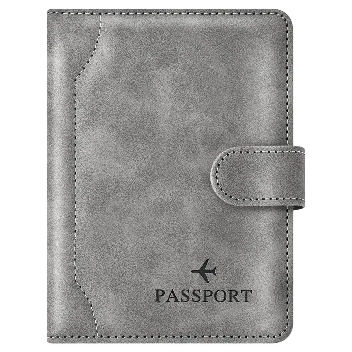 Porte-passeport, couverture de passeport avec emplacement pour cartes de crédit et emplacement pour 