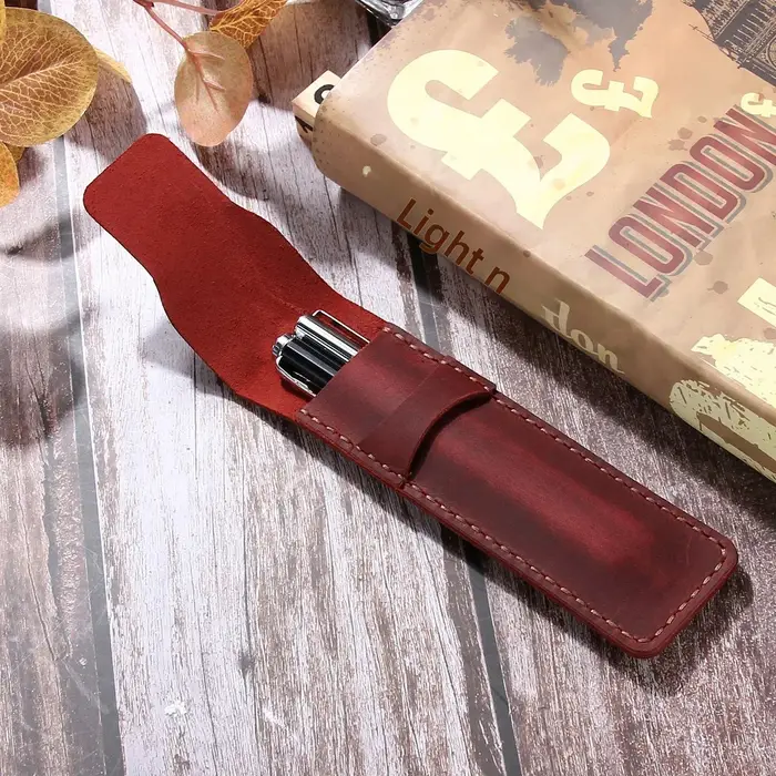 Étui à stylos en cuir fait à la main
