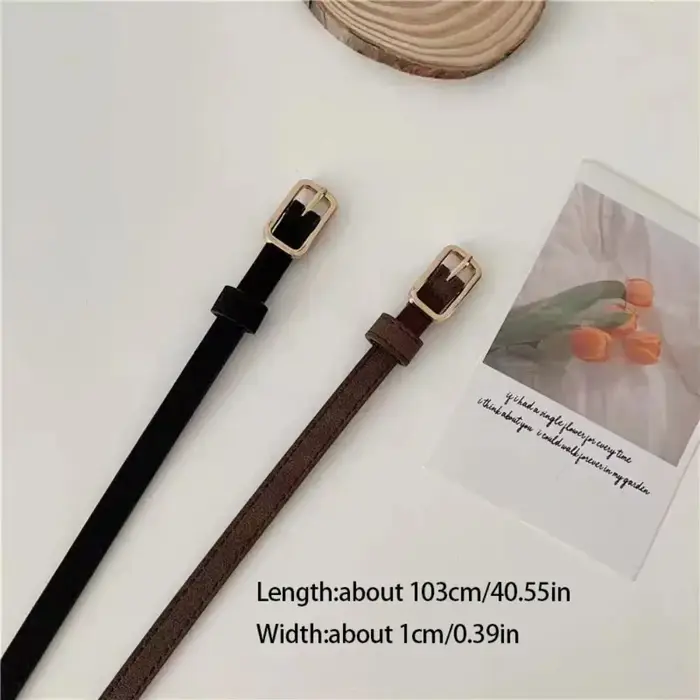 Rétro français ceinture en cuir PU unisexe ceintures boucle