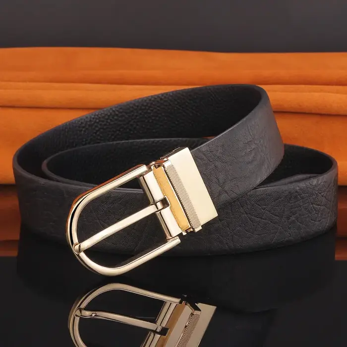 Classique mode boucle ardillon 3.3 cm ceintures hommes en cuir véritable haute qualité ceinture pour homme décontracté