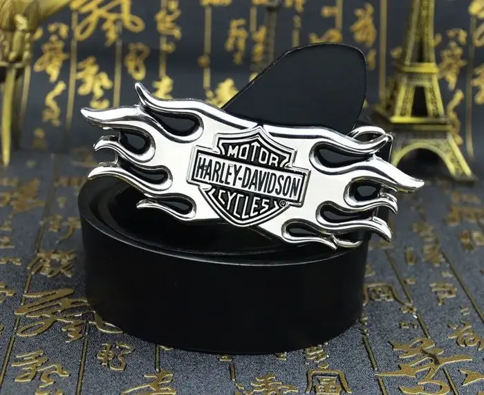 Ceinture en cuir pour homme avec boucle Harley