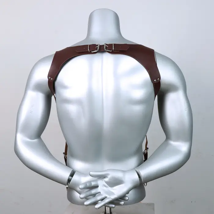 Bretelles pantalons pour hommes en cuir réglable sac à dos