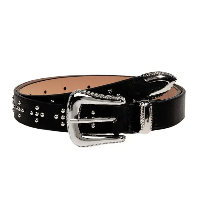 Ceinture de style rétro européen et américain avec boucle en métal embossée, élégante et polyvalente