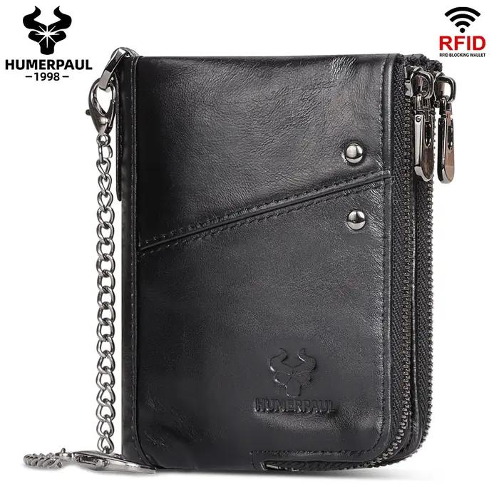 HUMERPAUL classique portefeuille pour hommes femmes en cuir véritable multi fente cartes de crédit é