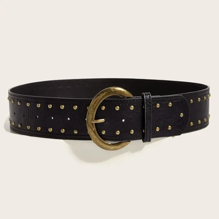 Ceinture large en rivets de style streetwear américain pour femmes