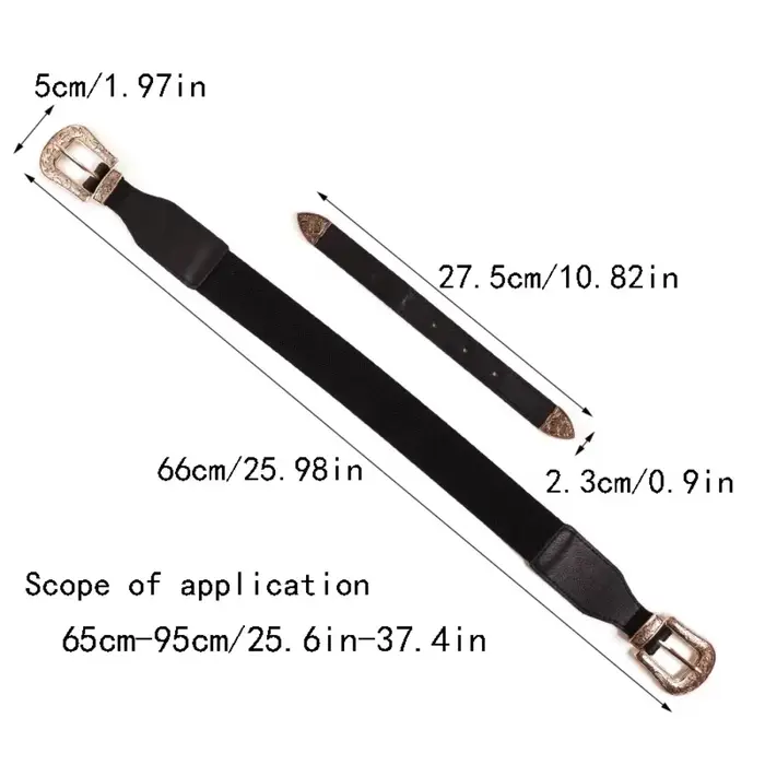 Ceinture noire polyvalente personnalisée pour femme