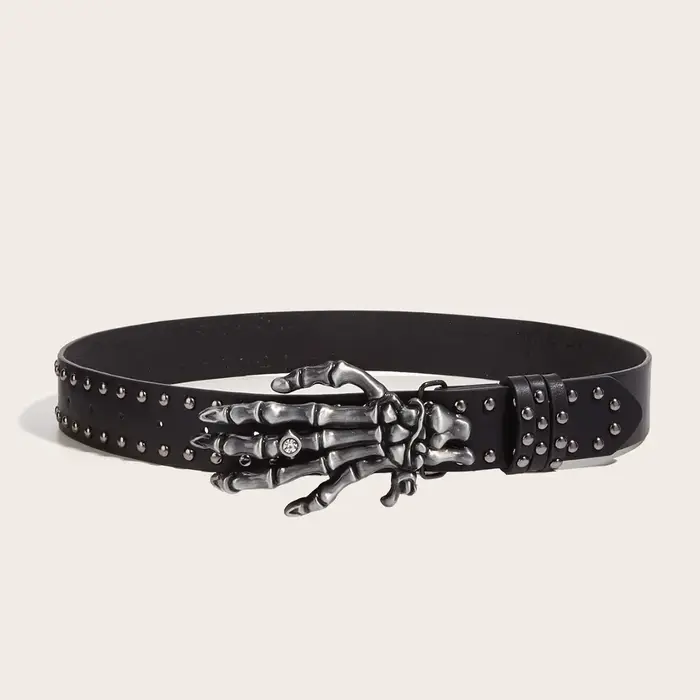 Halloween squelette main ceinture crâne décontracté gothique hommes
