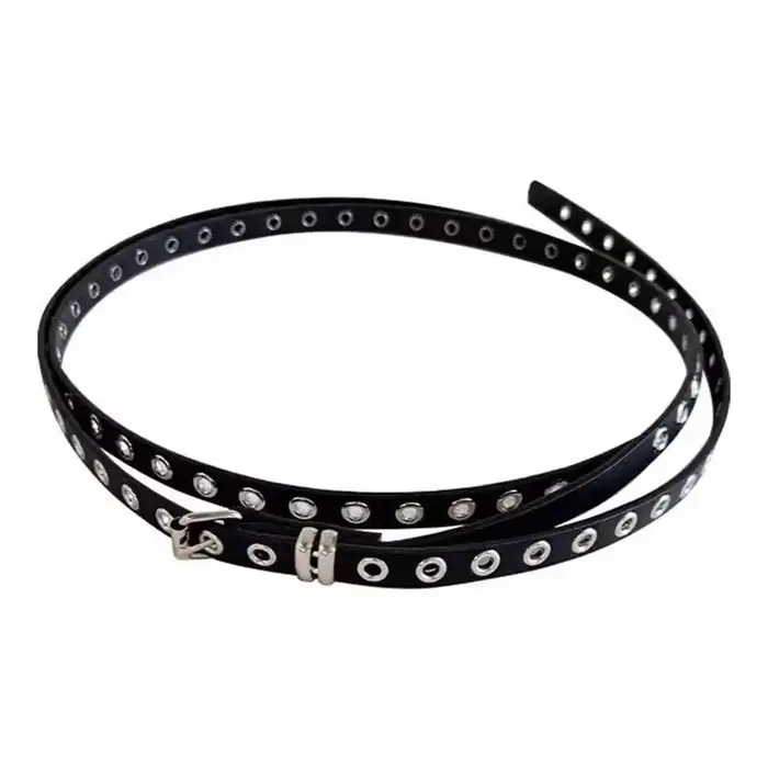 Mode Double cercle ceinture pour femmes PU cuir