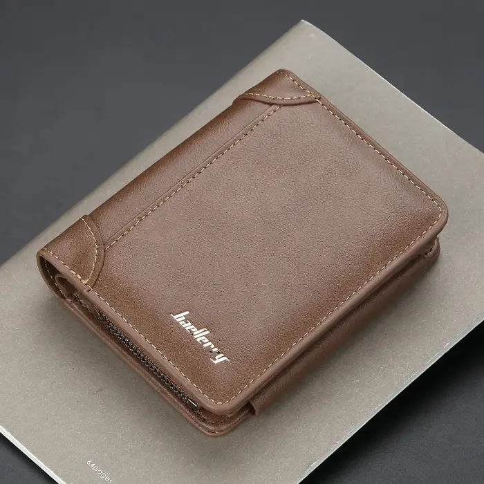 Nouveaux portefeuilles en cuir PU pour hommes de haute qualité fermeture éclair court design porte-carte homme sac à