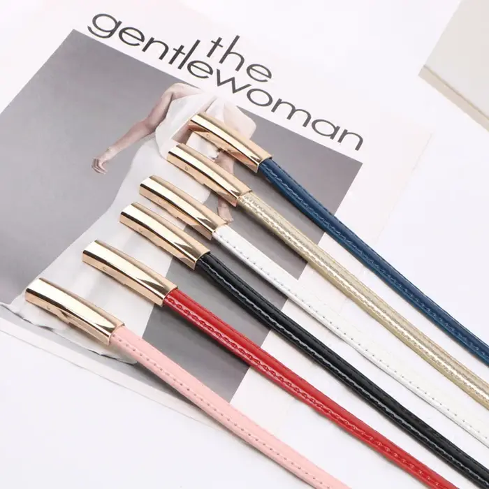 Ceinture élastique réglable en cuir pour femmes