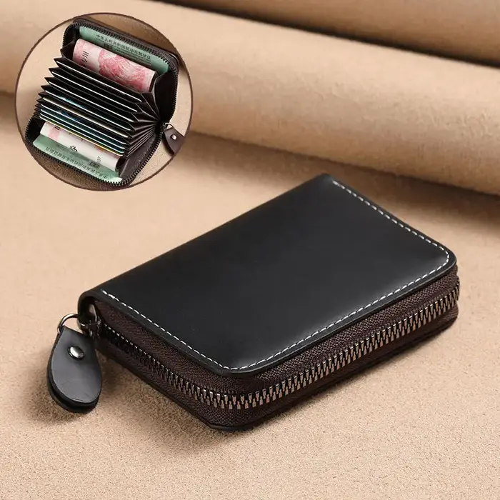 Porte-cartes à fentes multiples pour hommes et femmes, petit portefeuille vintage, sac de cartes de 