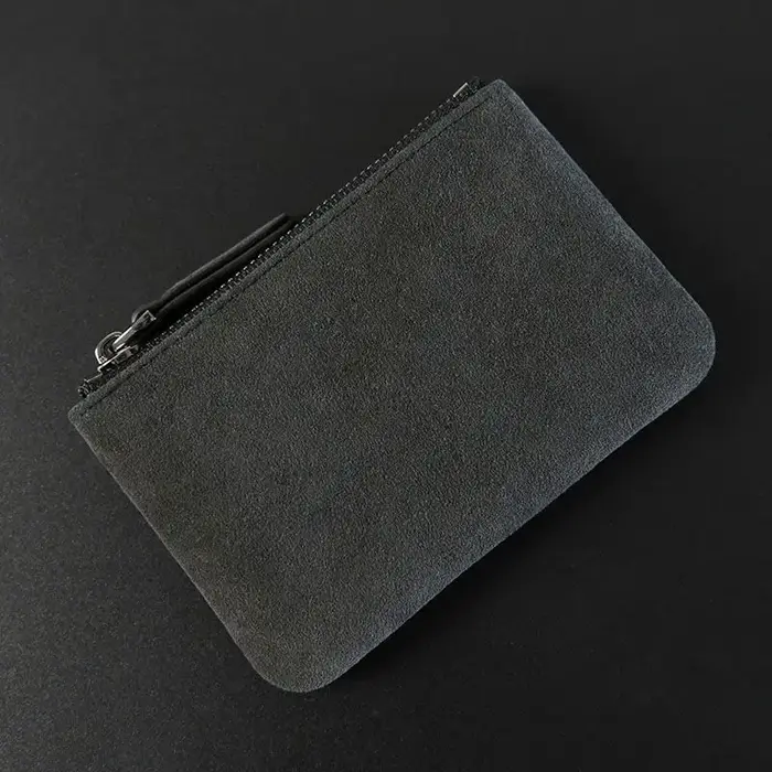 Mini Portefeuille en Cuir Simple et Portable Petit Porte-Monnaie à Fermeture Éclair Rétro pour Homme