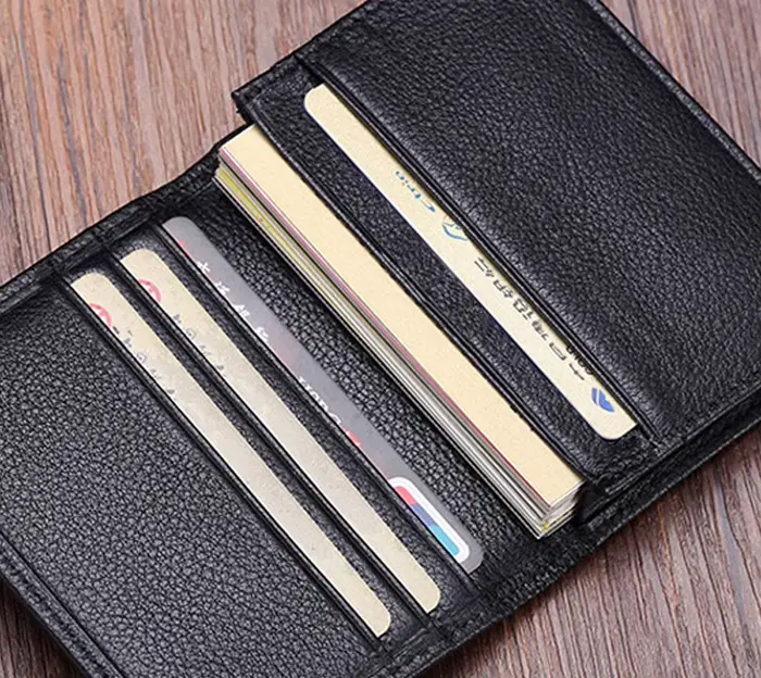 Mode de luxe en cuir véritable cartes portefeuilles hommes porte-cartes de crédit femmes porte-carte et d'identité