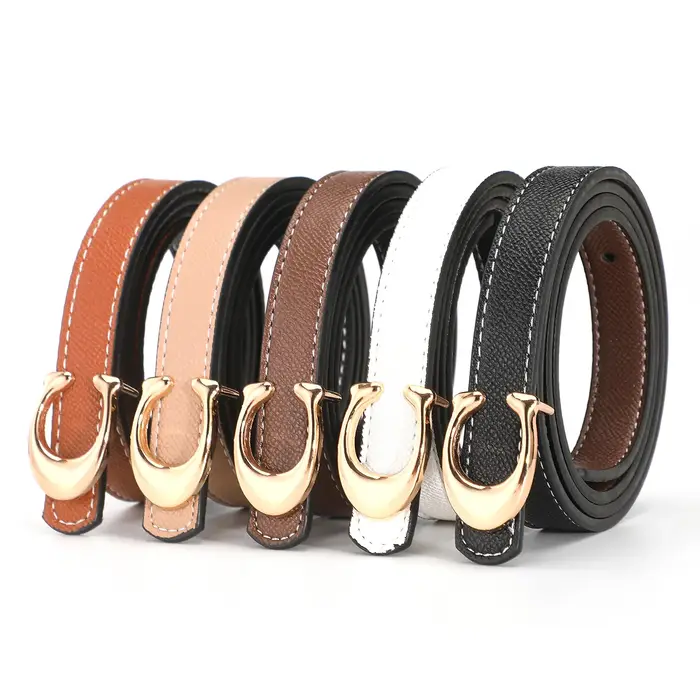 Ceinture en cuir de luxe pour femme avec boucle en alliage de créateur