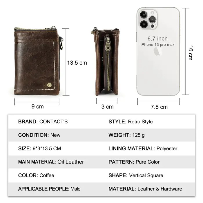 Crackle Oil cuir court à deux volets portefeuilles hommes qualité mâle portefeuille amovible avec airtag pochette mince monnaie poche porte-carte sac à main
