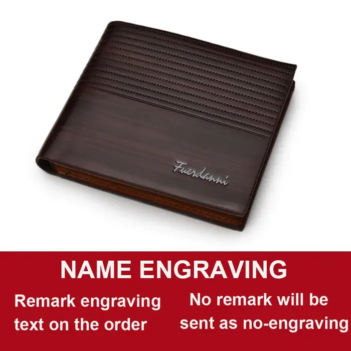 Nouveau luxe hommes portefeuille nom gratuit personnalisé Vintage marque short hair