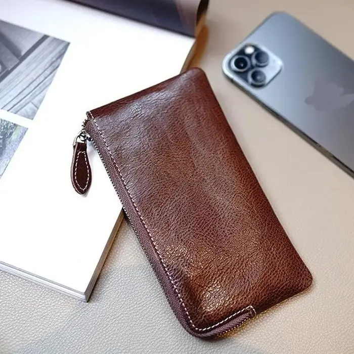 Portefeuille portable pour femme, nouveau modèle 2026, portefeuille long fin une pièce pour homme, sac de rangement pour espèces, porte-monnaie