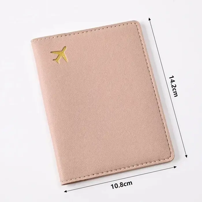 Porte-passeport en cuir PU de couleur unie pour femmes et hommes