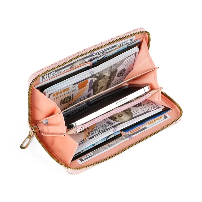 Portefeuille pour femme avec fermeture éclair simple