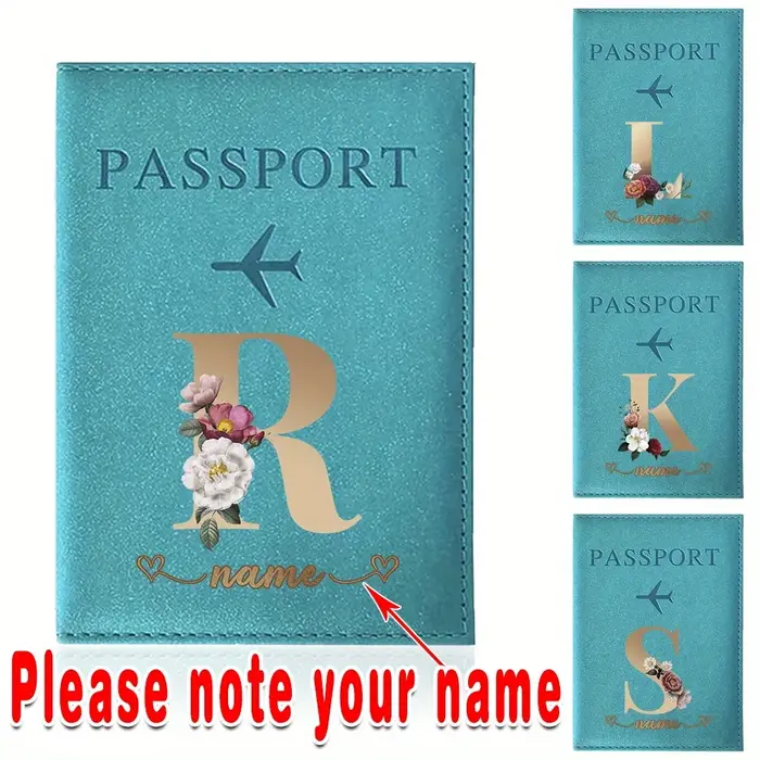 Porte-passeport personnalisé avec nom personnalisable - capable d'imprimer des noms jusqu'à 26 lettres.