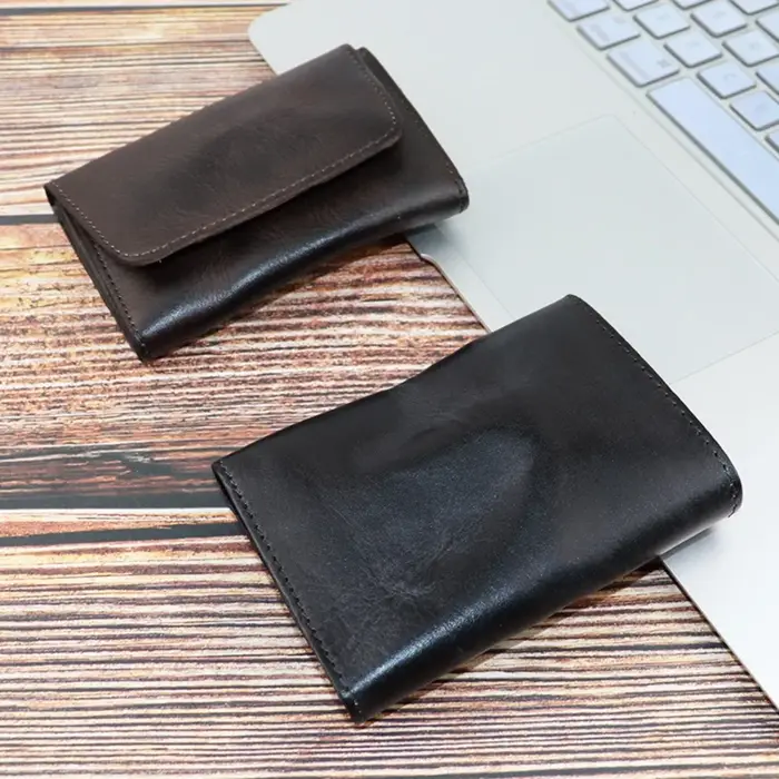 Portefeuille en cuir de vache véritable pour hommes et femmes