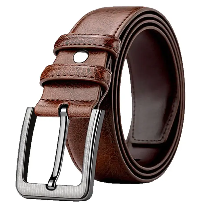 Ceinture pour homme en cuir véritable de haute qualité avec boucle