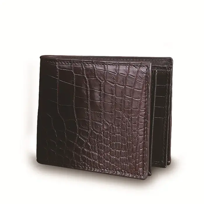 Portefeuille en cuir d'alligator véritable pour hommes