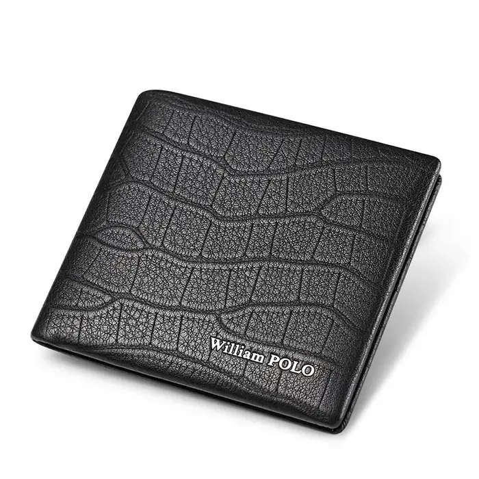 WIcomparaisons AMPOLO-Portefeuille en cuir de vachette véritable pour homme, motif crocodile, porte-