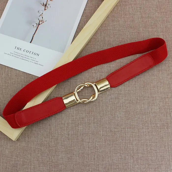 Ceinture élastique pour femmes, ceinture de taille fine avec boucle en métal